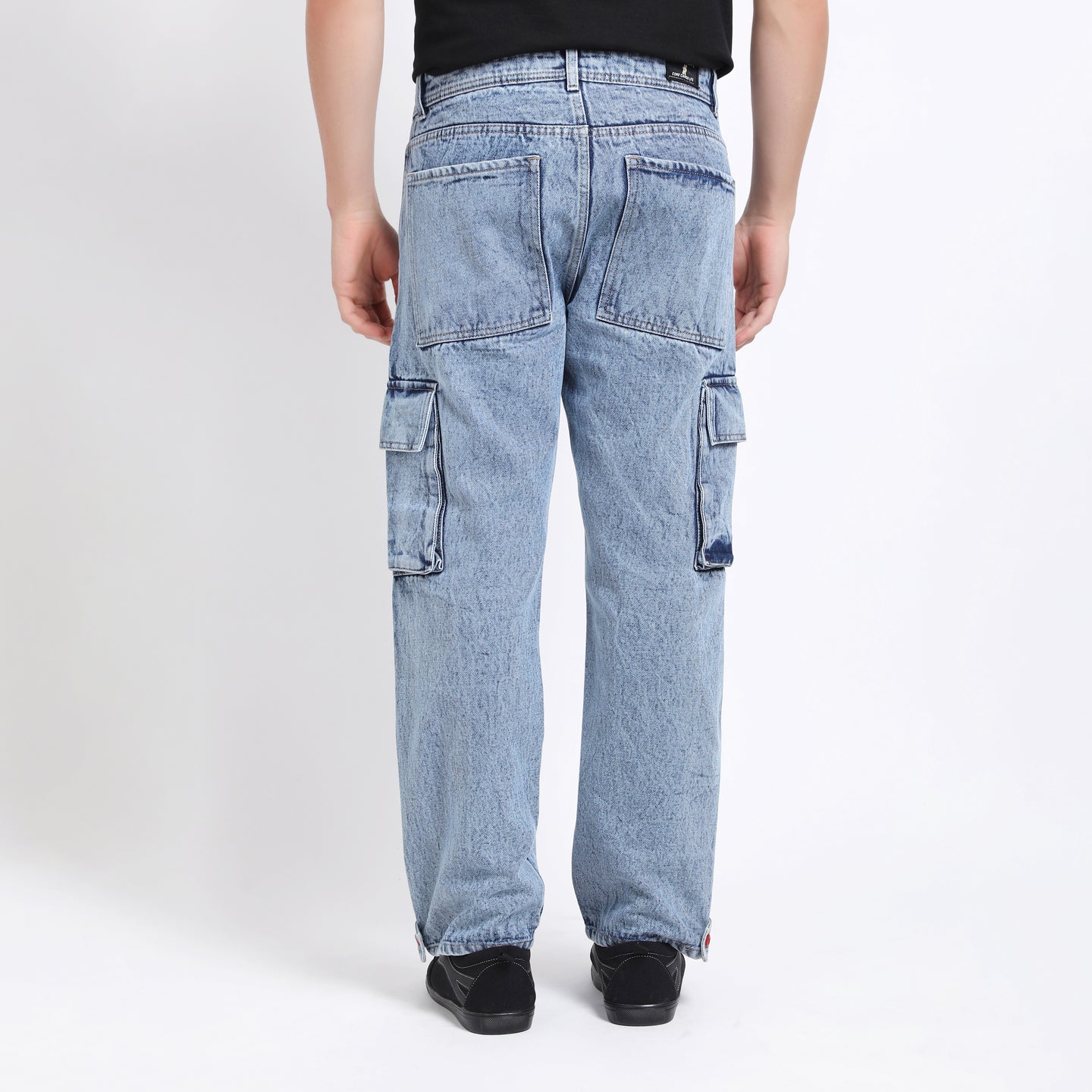 DARK BLUE BAGGY CARGO FIT JEANS 4789-2